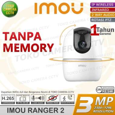 CCTV WIFI PTZ IMOU RANGER 2 3MP KAMERA CCTV PINTAR BERSUARA INFRARED TANPA MEMORI