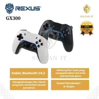 GAMEPAD WIRELESS REXUS GX-300 BLACK WHITE White