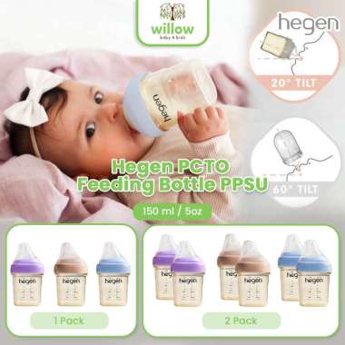 Botol Susu - Hegen PCTO Feeding Bottle PPSU 150Ml/5Oz 2Pack Blue
