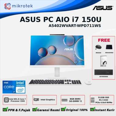 ASUS PC AIO i7 150U 16GB 1TB SSD W11 OHS A5402WVART-WPD711WS Touch White ASUS PC AIO i7 WHITE