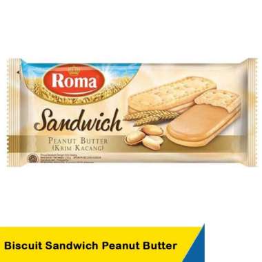Biskuit Roma Sandwich Chocolate - Peanut Biscuit Roma Sandwich Kacang Kacang