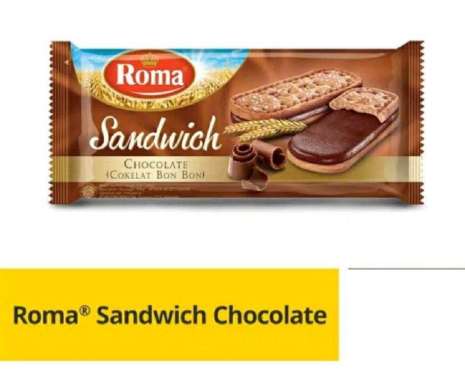 Biskuit Roma Sandwich Chocolate - Peanut Biscuit Roma Sandwich Kacang Coklat