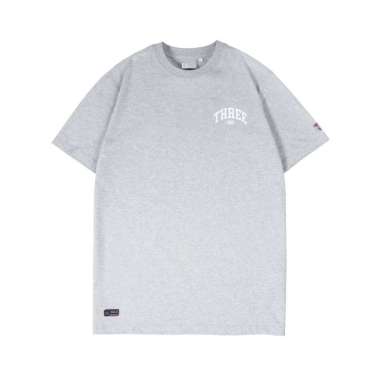 3Second Men's T-Shirt Short Sleeve Relaxed Fit Cotton Sporty Noah C150125 Grey XS