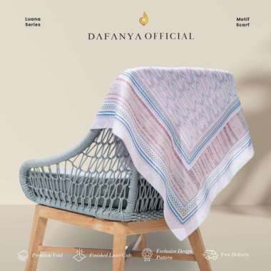 DAFANYA - Luana Series Jilbab Motif Ethnik Kerudung Segi Empat Hijab Scarf bahan Voal Laser Cut Orch