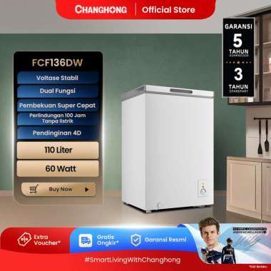 Changhong Chest Freezer FCF136DW Kapasitas 110 Liter (Fast Freezing) (Design Look Minimalis) ( Big C