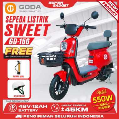 GODA 156 SWEET Sepeda Listrik 48V 12Ah Garansi Resmi Reguler Red