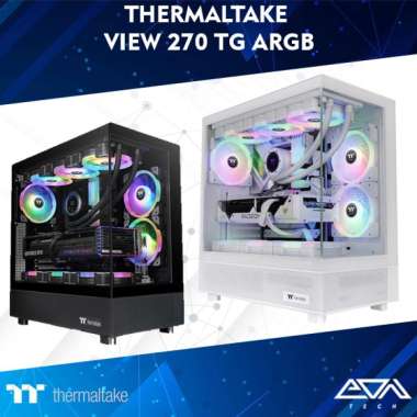 Thermaltake View 270 TG ARGB PC Gaming Case | Casing ATX Panoramic Tempered Glass Packing standar Bl