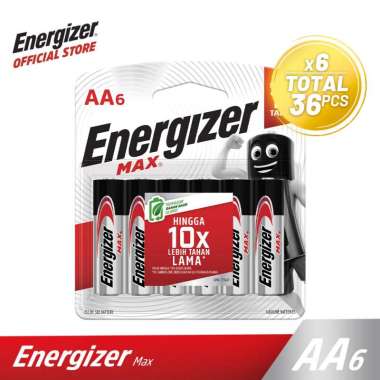 Bundling 6 Pack Baterai Energizer Alkaline Max AA BP6