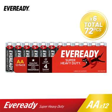 Bundling 6 Pack Baterai Eveready Carbon Zinc Syper Heavy Duty AA SW12