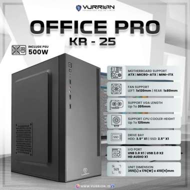KOMED PC - HEXA PC RAKITAN Intel Core i3 7100 RAM 8GB SSD 256GB HDD 500GB PC+ACC