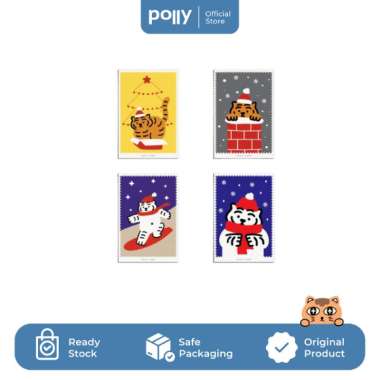 MUZIK TIGER Christmas Tiger Post Card / Kartu Ucapan Lucu Premium Happy Tree