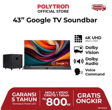 POLYTRON 4K UHD Smart Google TV 43 Inch PLD 43BUG5058