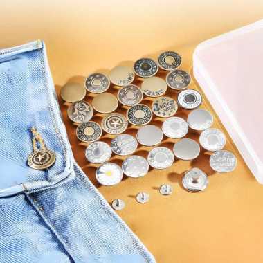 SK-C1224 Kancing Jeans Logam Tusuk Pengecil Celana Jeans Baut Instant Adjustable Motif Multifungsi /