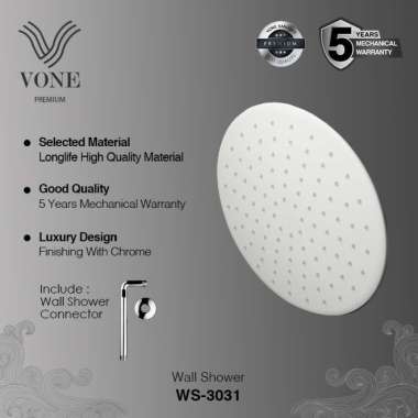 VONE PREMIUM WS-3031 Wall Shower Tanam Shower Bulat Mandi Tembok