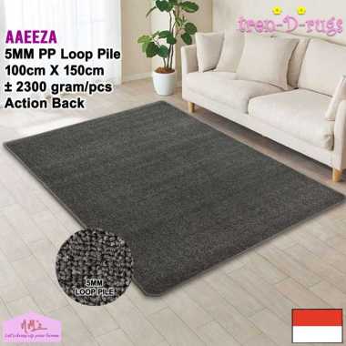 Karpet polypropylene polos lantai ruang tamu tidur permadani bulu minimalis 100 cm x 150 cm - NMs Pe