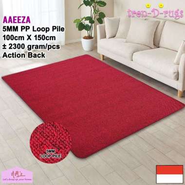 Karpet polypropylene polos lantai ruang tamu tidur permadani bulu minimalis 100 cm x 150 cm - NMs Ma