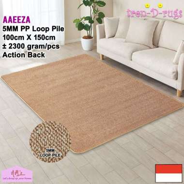 Karpet polypropylene polos lantai ruang tamu tidur permadani bulu minimalis 100 cm x 150 cm - NMs Be