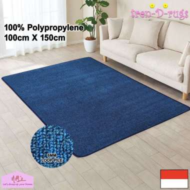 Karpet polypropylene polos lantai ruang tamu tidur permadani bulu minimalis 100 cm x 150 cm - NMs Bi