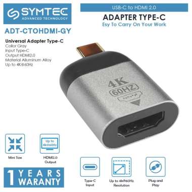SYMTEC Adapter OTG Type-c Male To USB-A/HDMI/RJ45/VGA/DP/Mini DP Female - ADT-CTO SERIES USB-C to US