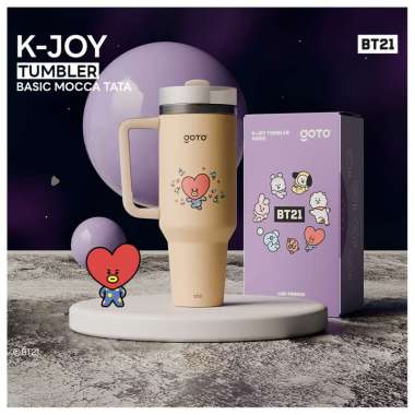 Goto K-Joy X BT21 Tumbler Tahan Dingin Panas Botol Tempat Minum Aesthetic 1.2L MOCCA TATA