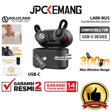 JPC KEMANG Hollyland LARK M2S Combo / Mini Combo / USB Type-C Mic Dual Wireless Microphone for Camer