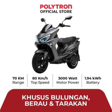 Subsidi Polytron Fox S Electric Sepeda Motor Listrik - OTR Bulungan, Berau, Tarakan Graphite Grey Ma