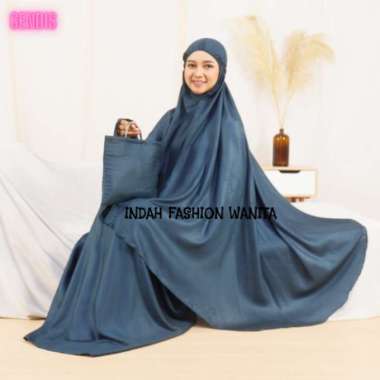 Mukena polos premium bahan katun rayon DEEPGREEN