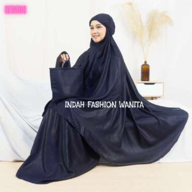 Mukena polos premium bahan katun rayon BLACK