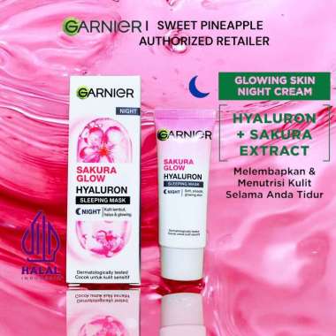 GARNIER Sakura Glow Sleeping Mask Night Cream 20ml - Cream Malam