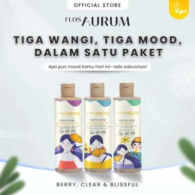 Flos Aurum - Bundling Sabun Mandi Natural Keluarga Berrylicious, Clear Breeze, dan Blissful