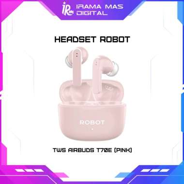 HEADSET ROBOT - TWS AIRBUDS T70E (PINK, GREEN) PINK