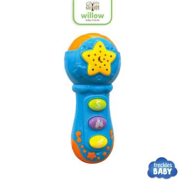 Mainan Anak - Freckles Baby Smart Toys Microphone Blue W/Light/Music & Projection Blue
