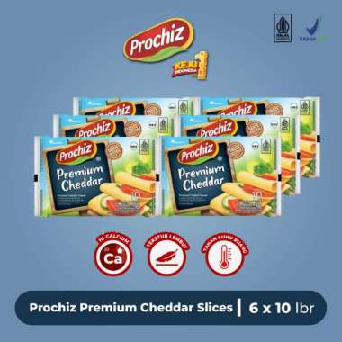 Keju PROCHIZ Slice Cheddar 10's Paket 6 Pcs