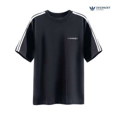 EVERNEXT - KAOS POLOS PRIA EDGE TEE SANTAI OVERSIZED T-SHIRT GARIS UNISEX XL