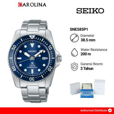 Jam Tangan Pria Seiko Prospex SNE585P1 SOLAR QUARTZ 200M DIVER Blue Dial Stainless Steel Strap