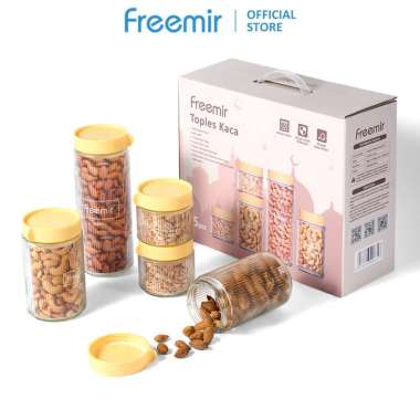 Freemir - Toples Kaca Isi 5 Glass Storage Jar Five-piece Set - Gift Box