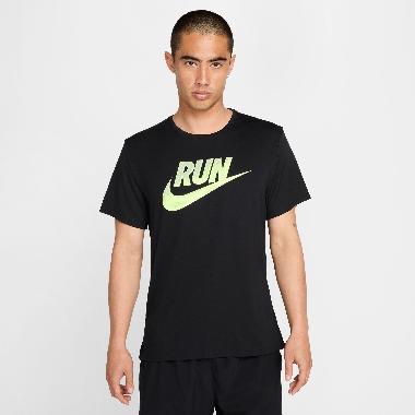 NIKE Men Running Run Energy Miler Short Sleeve T-Shirt Pakaian Lari Pria [HJ3565-010] XXL Black