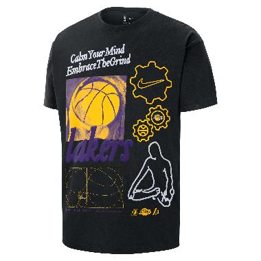 NIKE Men Basketball Los Angeles Lakers Courtside City Edition OGC POS Max90 Short Sleeve T-Shirt Kao