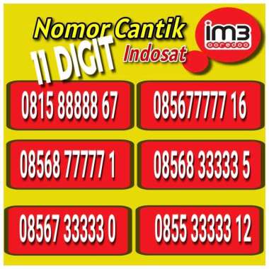 Nomor Cantik Indosat oreedo IM3 11 digit panca 33333 11111 22222 00000 44444 55555 77777 99999 88888