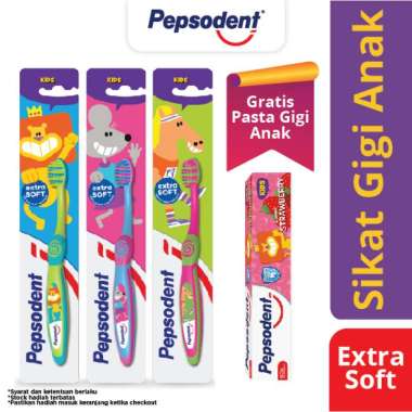 Buy 3 Pepsodent Kids Extra Soft Sikat Gigi Anak Random Free Pepsodent Kids Pasta Gigi Sweet Strawber