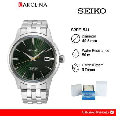 Jam Tangan Pria Seiko Presage SRPE15J1 Cocktail Time Mockingbird Automatic Green Dial Stainless Stee