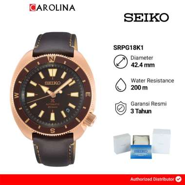 Jam Tangan Pria Seiko Prospex SRPG18K1 Tortoise Land Automatic Brown Dial Brown Leather Strap