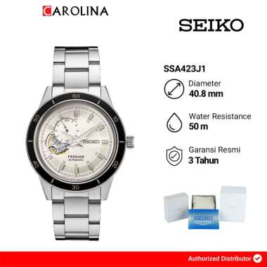 Jam Tangan Pria Seiko Presage SSA423J1 Automatic Open Heart White Dial Stainless Steel Strap
