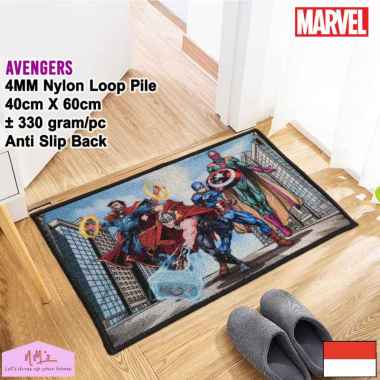 Disney Marvel Official Merchandise Avengers keset kaki anak 40 cm x 60 cm anti slip motif kartun kar