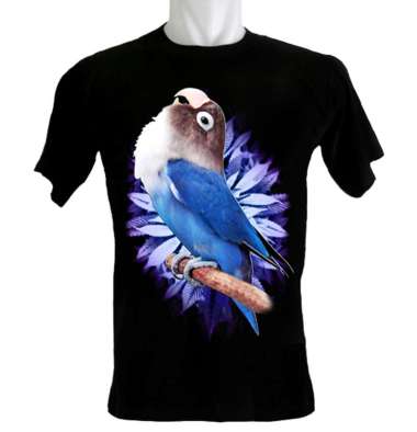 Kaoskaoscorp Baju Kaos Distro Lovebird Biru XXS
