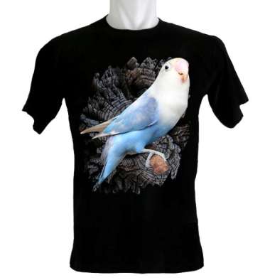 Kaoskaoscorp Baju Kaos Distro Lovebird Biru Pastel XXXL