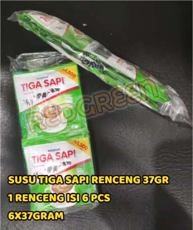 Susu Krimer Kental Manis Tiga Sapi 1 Pack isi 6 sachcet tiga sapi sachet susu tiga sapi saset 1 pack