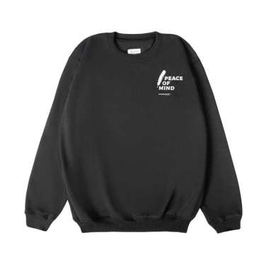 EVERNEXT - SWEATER CREWNECK LONGSLEEVE HITAM FLEECE PRIA SWEATER COWOK TEMPTATION DISTRO TEMPTATION