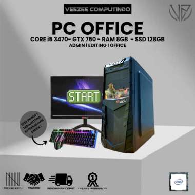 Komputer pc rakitan i5 3470 komplit monitor 19inch Full sett VGA AMD R7 250 - HDD CPU-STD SERI A