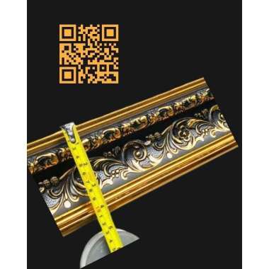 list pigura 12 cm . lis figura 4 cm . list figura 6 cm . plafon pvc LIS 12 CM HITAM EMAS